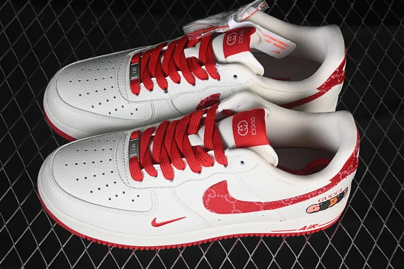 All categories Nk Air Force 1 Air Force series Nk Air Force 1 Low Air Force low-top Nike Air Force 1'07 Low Gucci co-branded white and red Air Force 1 low-top casual sneakers SC0601-570